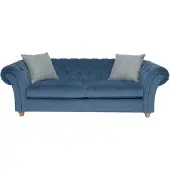 AEA Jvmoebel  Leder Sofa Couch - Design Polster Zweisitzer Couch Garnitur Blau