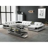 AEA Sofa mit USB Designer Wohnlandschaft U-Form Couch Ecksofa Polster Garnitur