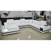 AEA Design Ledersofa Sofa Modernes Polster Leder Ecksofa Couch Wohnlandschaft