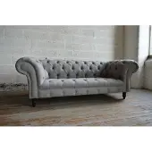 AEA Design Chesterfield Sofa 3 Couch Sofa Set Polster Leder Dreisitzer Couchen