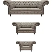 AEA Komplett Möbel Sofagarnitur 3+2+1 Sitzer Wohnzimmer Grau Textil