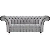 AEA Divano moderno a tre posti con seduta imbottita grigio divano Chesterfield