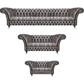 AEA Sofagarnitur 4+2+1 Textil Sofa Komplett Grau Moderne Polstermöbel Wohnzimmer