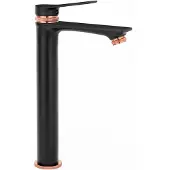 REA Rubinetto da Lavabo Viral Black-Rose Gold High