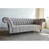 AEA Chesterfield Big Design Wohnzimmer Couch Sofa Polster 3 Sitz Leder #121