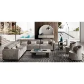 AEA Luxuriöses Wohnzimmer-Set Designer L-Form Sofa 2x Sessel Couchtisch
