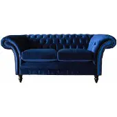 AEA Chesterfield Büro Sitzmöbel Einrichtung Sofa Couch 2 Sitz Textil Blaue