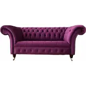 AEA Englische Chesterfield Büro Sitzmöbel Einrichtung Sofa Couch 2 Sitz Violett