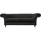 AEA Wohnzimmer Sofa Chesterfield Couch Dreisitzer Design Schwarz Möbel