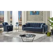 AEA Polster Sofagarnitur 2tlg Luxus Komplett Polstermöbel 3+1 Blau Textil