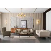 AEA Sofagarnitur Sitzgruppe 2x Sofas 3 Sitzer Sessel Couchtisch Wohnzimmer