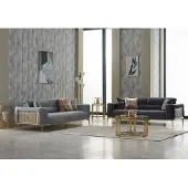AEA Sofagarnitur Dreisitzer Couch Stoff 2tlg Polstersofa Grau Sofa Set