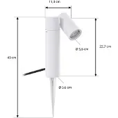 PRIOS Faretto con picchetto Tulimar, a 1 fascio, bianco, IP65
