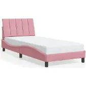 vidaXL Struttura letto senza materasso "Hanko" Rosa 90x200 cm Velluto