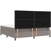 vidaXL Letto boxspring con materasso LED Taupe 200 x 200 cm Tessuto