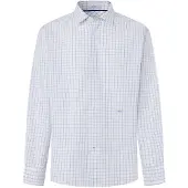 Pepe Jeans per uomo. PM3091470 Camicia Robert blu, bianco (XXL), Casual, Cotone, Manica lunga