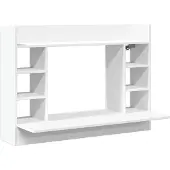 vidaXL Scrivania da parete bianca 105x48x75 cm in materiale ligneo