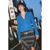 Desigual , giacca in maglia a tessuto combinato, Donna, Blu, M