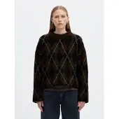 Selected Pullover 'Argyle' marrone / nero