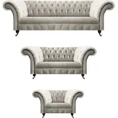 AEA Luxus Weiß Sofagarnitur Modern Set Chesterfield Wohnzimmer Sitz Möbel