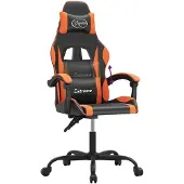 vidaXL Sedia da gioco in ecopelle nera e arancione