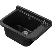 Aqbau Lavabo nero , 50 cm, completo di sifone e piletta di scarico