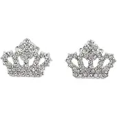 Juicy Couture Orecchini 'Crystal Motif Crown Stud' argento