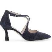 Melluso Décolleté elegante blu notte con cinturini incrociati e glitter e1631q