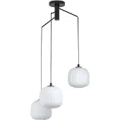Eglo Lampada a sospensione Mantunalle, Ø 62 cm, bianco/nero, a 3 luci.