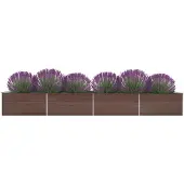 vidaXL Letto da giardino rialzato Acciaio zincato 600x80x45 cm Marrone