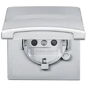 Busch-Jaeger Inserto presa Schuko IP44 alluminio argento 20 EUGKBN-33-101