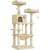 Feandrea tiragraffi 143 cm, 2 comode piattaforme di osservazione, beige