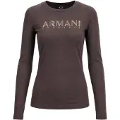 Armani Exchange Maglietta marrone / oro