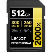 Lexar Pro Oro 512GB SD UHS-II 2000x V90