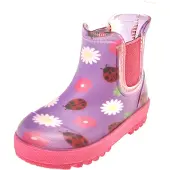 Playshoes Stivale di gomma 'Marienkäfer' lavanda / lampone / rosso scuro / offwhite