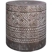 vidaXL Portaombrellone, 23 kg, bianco lavato, legno massello, cilindrico
