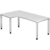 Hjh OFFICE PRO QS82 höhenverstellbarer Schreibtisch weiß L-Form