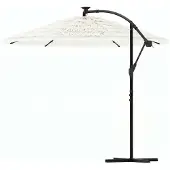 vidaXL Ombrellone con palo in acciaio bianco 290x290x238 cm