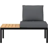 vidaXL Panchina da giardino con cuscini in alluminio nero
