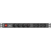 Lanberg PDU-04E04I-0200-BK power distribution unit (PDU) 4 AC outlet(s) 1U Black