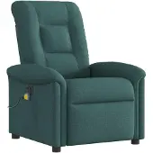 vidaXL Sedia da massaggio elettrica in tessuto verde scuro