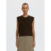 Selected Gilet in maglia 'SLFLulu' marrone scuro