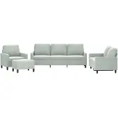 vidaXL Set divano 4 pezzi con cuscini in velluto grigio chiaro