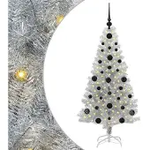 vidaXL Albero di Natale argentato, 120 cm, in PET