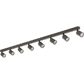 TK Lighting Faretto da soffitto Top, regolabile, marrone, lineare a 8 luci