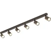 TK Lighting Faretto da soffitto Top, regolabile, marrone, lineare a 6 luci