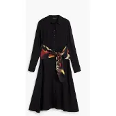 Desigual , Abito camicia midi, Donna, Viscosa, Nero, L