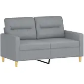 vidaXL Set divano 3 pezzi con cuscini in tessuto grigio chiaro