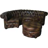AEA Rundsofa Sofa Couch Polster Rund Eck Chesterfield Sitz Ecksofa Eck Garnitur