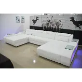 AEA Leder Ecksofa U-förmiges Sofa Modernes Sofa Weiches Ecksofa Wohnbereich Design